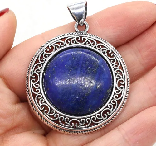 Miniatura 5 de LHJ 5 dijes de cristal vintage, con piedras preciosas huecas, estilo tallado, para hacer joyas, collares, regalo