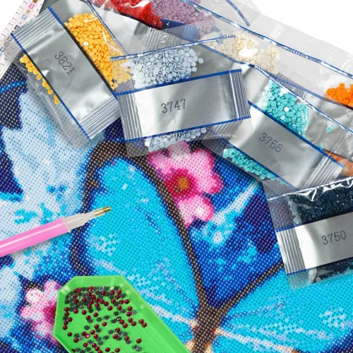 Miniatura 6 de CAIOVSE 60000 piezas de cuentas de pintura de diamantes de 120 colores, taladros redondos, diamantes de imitación 5D, accesorios de arte