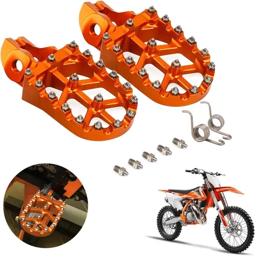 Estriberas para motocicleta, pedales CNC para motocross 85-450 SX SXF EXC EXCF XC XCF 2016-2023 EC300 EC250F EC350F 21-23 Dirt Bike Naranja