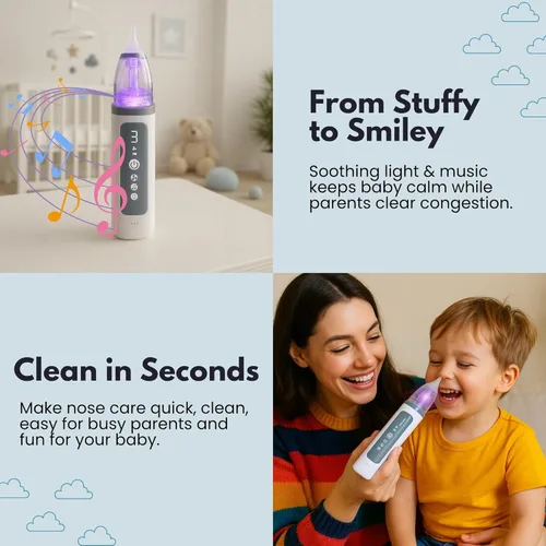 Miniatura 5 de Aspirador nasal eléctrico para bebés - Productos elegibles para bebés HSA - Artículos elegibles para bebés FSA Solo succión eléctrica suave