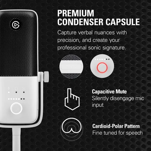Miniatura 3 de Elgato Wave:3 Blanco con brazo de micrófono de bajo perfil, totalmente ajustable con canal de gestión de cables, perfecto para podcast, transmisión