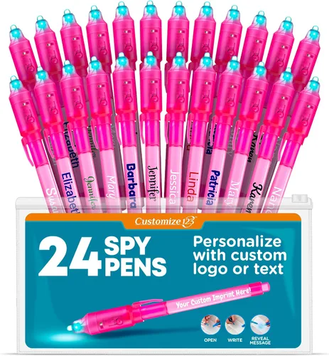 Miniatura 18 de Paquete de marcadores de tinta invisible que desaparecen personalizados, escritor de mensajes secretos personalizados con luz UV, diversión