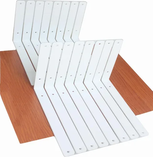 Miniatura 84 de Paquete de 12 soportes de estante en L de 8 pulgadas de largo x 6 pulgadas de alto x 1.5 pulgadas de ancho, 5 mm de grosor, soporte de estante en L