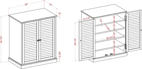 Miniatura 3 de Furniture of America Laires - Zapatero cerrado con 5 estantes, color espresso