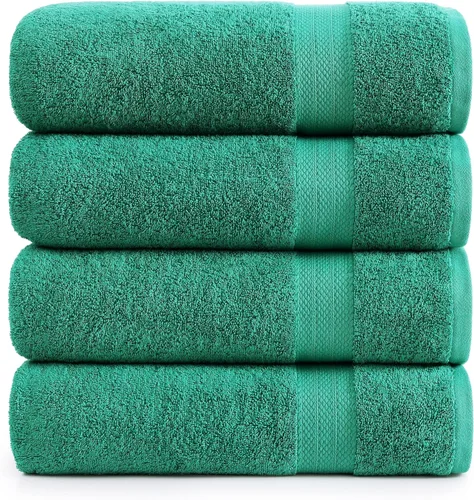 Miniatura 25 de Lane Linen Paquete de 4 toallas de baño 100 % algodón (35 x 66 pulgadas), hilado en anillo, extra grandes, secado rápido, suaves, de poca pelusa