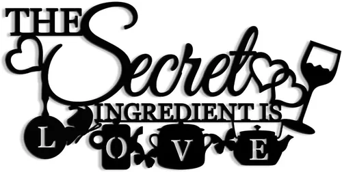 XORT Letrero de metal con texto en inglés "The Secret Ingredient is Love", decoración de pared de granja, comedor, cocina, regalo de inauguración de