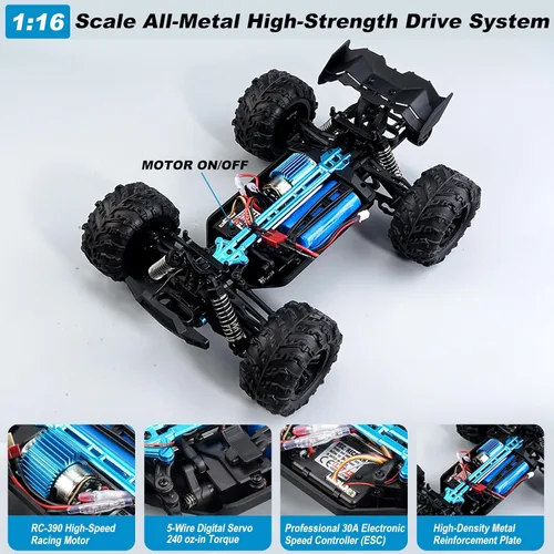 Miniatura 3 de Coche RC 4WD de alta velocidad a escala 1:16, camión de control remoto todoterreno de 25 MPH para adultos y adolescentes, vehículo eléctrico todo
