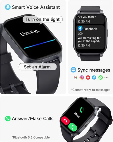 Miniatura 2 de TOOBUR Reloj Inteligente para Hombres y Mujeres, Smartwatch Compatible con Teléfonos Android e iOS, Contestar/Realizar Llamadas, Reloj Rastreador