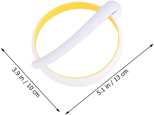 Miniatura 4 de PRETYZOOM 4 anillos de silicona antiadherentes para huevos, moldes redondos de tortilla de 5 pulgadas con asas para cocinar fácilmente en la plancha