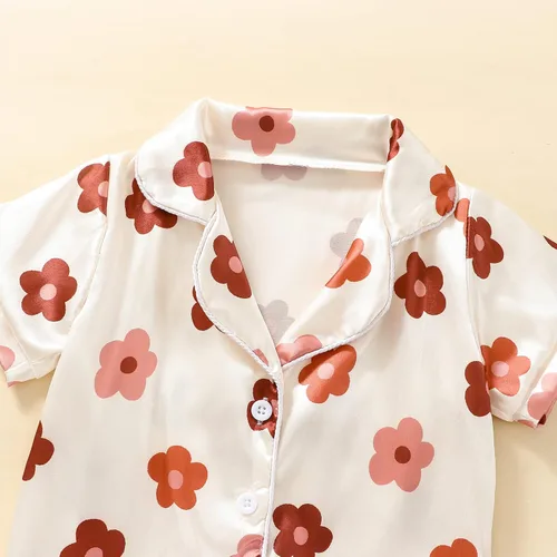 Miniatura 88 de Conjunto de pijama de manga larga con botones para niña pequeña, conjunto de ropa de dormir