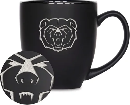 Miniatura 15 de Rico Industries - Taza de cerámica mate negra con grabado láser estándar de 15oz para NCAA (escuelas T & U) - Para bebidas calientes o frías