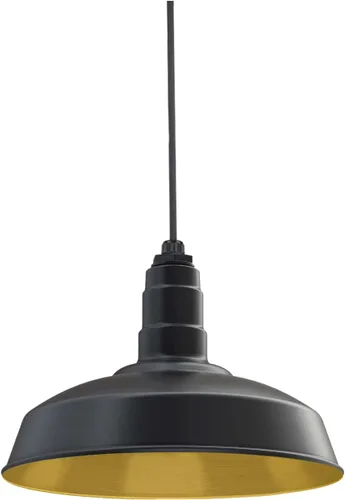 Miniatura 14 de Steel Lighting Co. Carson Barn Light Colgante montado en el techo Cúpula de 16 pulgadas Cable negro Luz de acero de estilo industrial