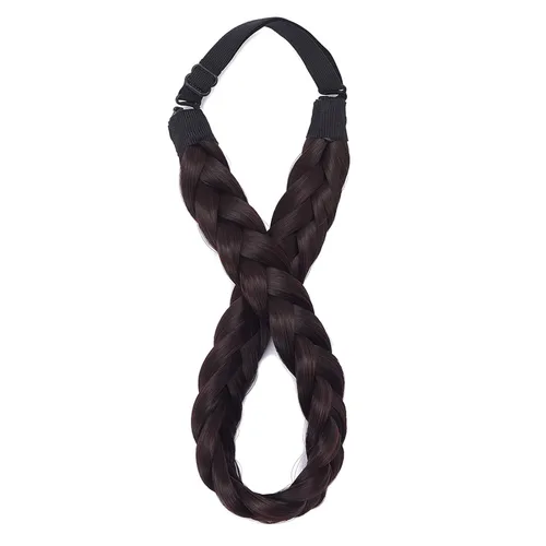 Miniatura 3 de Diadema trenzada para mujer, 3 hebras, sintéticas, trenzadas, diademas elásticas para el cabello, accesorios para el cabello a la moda
