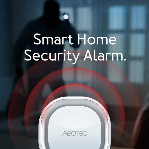 Miniatura 2 de Aeotec Siren 6, Z-Wave Plus S2 habilitado Zwave Siren Altavoz de seguridad, sonido y luz montado en la pared, alarma Zwave con batería de respaldo