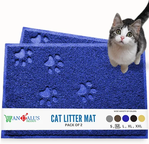 Miniatura 34 de Andalus Tapete Pequeño para Arena de Gatos, Paquete de 1 - Impermeable, Antideslizante y Fácil de Limpiar, Tapete para Caja de Arena de Gatos