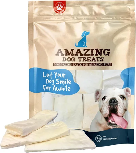 Miniatura 7 de Amazing Dog Treats - Tiras de mejillas de ternera prémium para masticar perros (10 pulgadas - 5 unidades) - Sin olor - Corte grueso - Alternativa