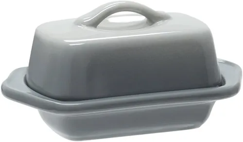 Miniatura 20 de Chantal Mini plato de mantequilla cubierto de cerámica, 5 pulgadas, gris desteñido