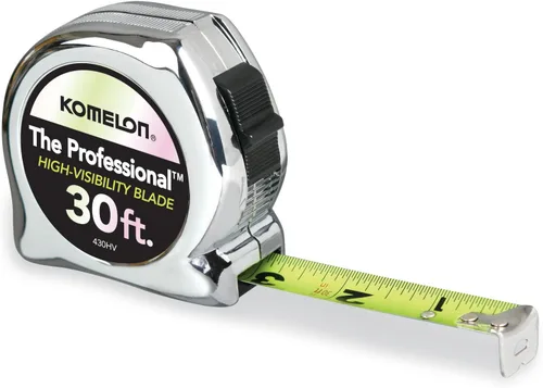 Miniatura 6 de Komelon 435HV Cinta métrica profesional de alta visibilidad, 35 pies por 1 pulgada, cromada