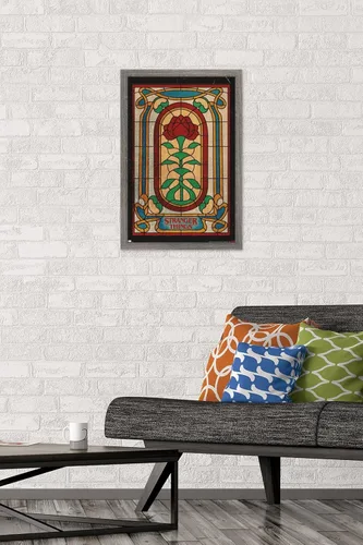 Miniatura 2 de Trends International Netflix Stranger Things: Season 4 - Póster de pared de vitrales, 14.72 x 22.37 pulgadas, versión enmarcada de madera de granero