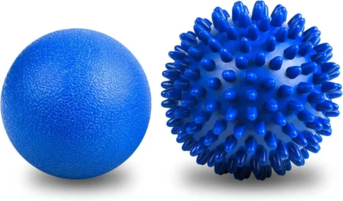 URAQT Juego de 2 bolas de masaje con pinchos, bolas de masaje de terapia física, bola de lacrosse dura y bola de masaje con puntas para liberación