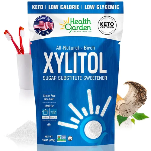 Miniatura 12 de Health Garden Edulcorante de xilitol de abedul, 50 paquetes – Sustituto de azúcar de xilitol 100% derivado de abedul para hornear y café, reemplazo