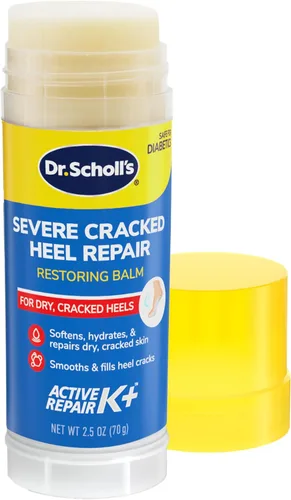 Dr. Scholl's Bálsamo Restaurador para Reparación de Talones Severamente Agrietados 2.5oz, con 25% de urea para pies secos y agrietados, cura e