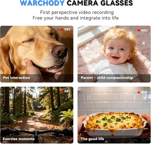 Miniatura 6 de Lentes inteligentes AI con cámara, gafas de cámara HD de 8 MP para hombres, gafas de grabación AI con asistente de voz, audio de oído abierto