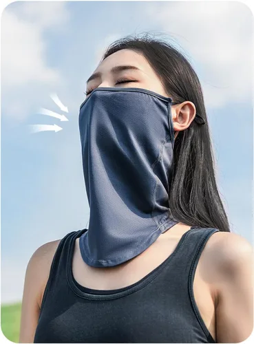 Miniatura 8 de Funda protectora solar para la cara, protección UV, bufanda para la cara, para mujeres y hombres, con cintas elásticas para las orejas, protector