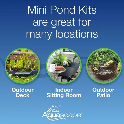 Miniatura 2 de Aquascape AquaGarden Kit de Estanque Acuático en Contenedor – Estanque Mini para Interior y Exterior con Cascada, Bomba y Filtro para Hogar y Patio