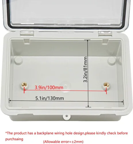 Miniatura 5 de Zulkit Caja de conexiones plástico ABS a prueba de polvo impermeable IP65 cajas eléctricas universales con carcasa de bisagra para exteriores