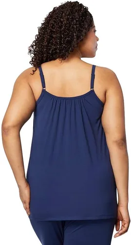 Miniatura 4 de 32 DEGREES Camiseta de tirantes para mujer, drapeada, con copa integrada