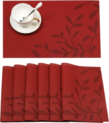 Miniatura 19 de SHACOS - Caminos de mesa de vinilo tejido, lavables, para uso en interiores o exteriores, fáciles de limpiar