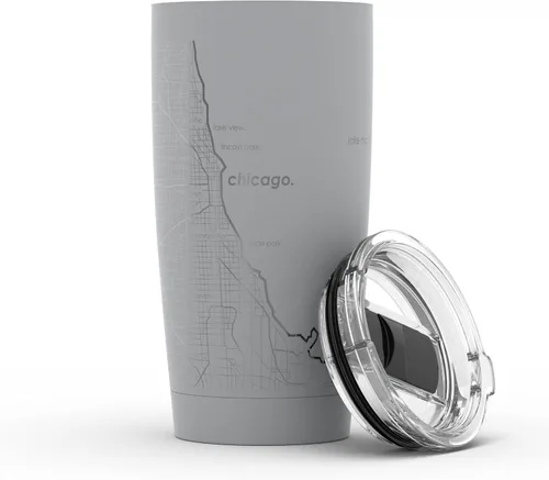 Miniatura 37 de Well Told Vaso de café aislado con diseño grabado de mapa de Atlanta Georgia, taza de acero inoxidable grabada (20 onzas, negro) con diseño de mapa