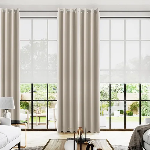 Miniatura 14 de Cortinas opacas de 72 pulgadas extra anchas para dormitorio, puerta corrediza de vidrio y patio, 2 paneles con ojales para oscurecer ventana grande