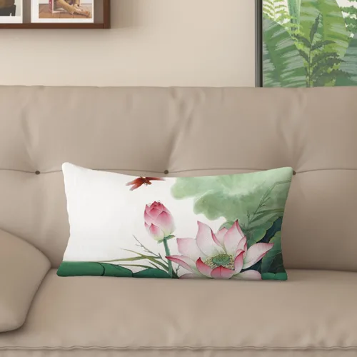 Miniatura 19 de Funda de almohada con estampado digital de loto zen chino, diseño de doble cara para sofá, sala de estar, decoración de dormitorio