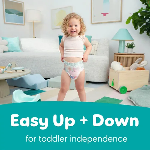 Miniatura 8 de Easy Ups - Pantalones de entrenamiento para niñas y niños, talla 4 (2T3T), 25 unidades, ropa interior absorbente de Peppa Pig, hasta un 100% a