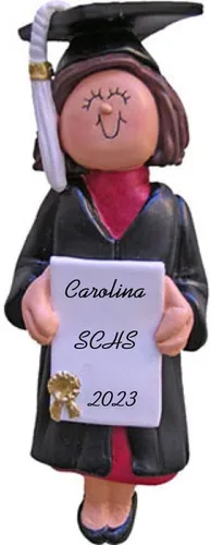 Miniatura 6 de Graduate Class of 2025 Graduate Class of 2025 - Adorno de Navidad personalizado de cabello rubio femenino de graduación de secundaria o universidad