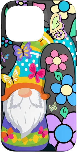 Miniatura 20 de Floral Daisy Flower Pattern with Butterflies Funny Gnome Case for iPhone 17