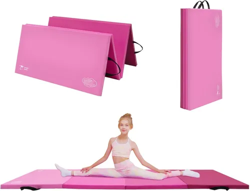 Miniatura 16 de Kangaroo Hoppers Gymnastics Tumbling Mats for Kids, Foldable Gym Mat with Carrying Handles for Home Activity Play