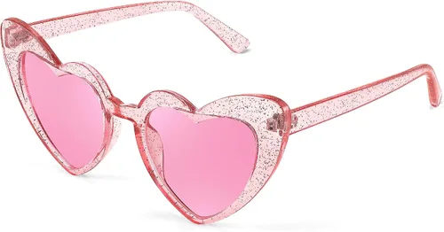 FEISEDY Gafas de sol vintage en forma de corazón para mujer, gafas de amor con estilo B2421-P1