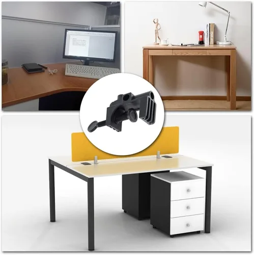 Miniatura 4 de 2 piezas de abrazadera de escritorio soporte de montaje de luz de trabajo de plástico resistente abrazadera de montaje de mesa para lámpara
