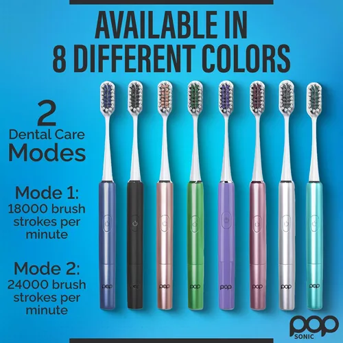 Miniatura 4 de Pop Sonic Cepillo de dientes eléctrico – Cepillo de dientes eléctrico para adultos – Artículos esenciales de baño y artículos esenciales de viaje