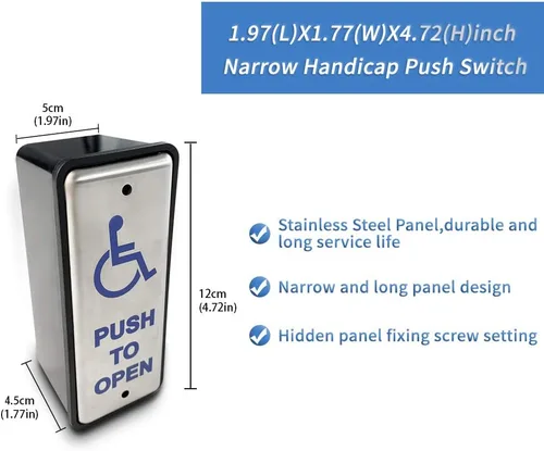 Miniatura 3 de Olideauto Abridor de puerta giratoria automático negro Olide-120B con 2 botones de presión delgados con cable Olide-515
