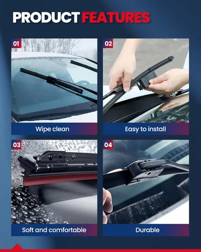 Miniatura 8 de KAX [Fácil instalación y visibilidad de conducción superior] Limpiaparabrisas prémium de 24 + 21 pulgadas + 14 limpiaparabrisas prémium para todas