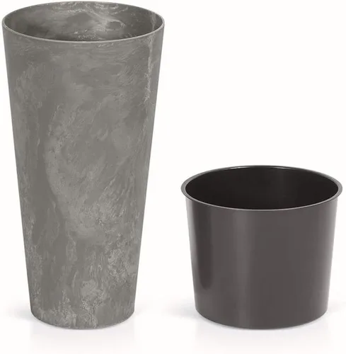 Miniatura 2 de 11.8 inch de diámetro TUBUS SLIM, gris hormigón Series maceta de flores