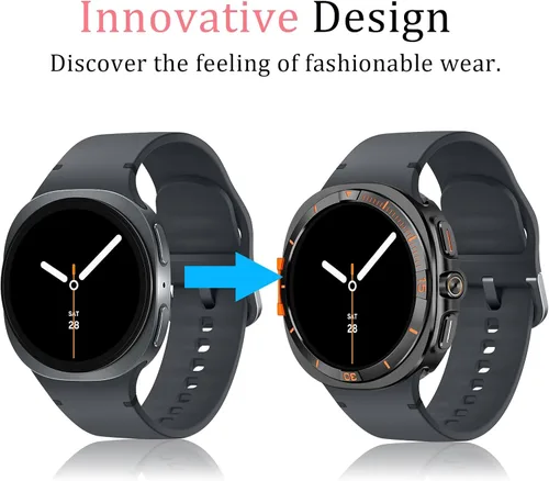 Miniatura 2 de Amizee Funda de metal compatible con Samsung Galaxy Watch 8 de 1.732 pulgadas con cubierta trasera, funda protectora resistente para Galaxy Watch 8