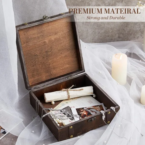 Miniatura 4 de AW BRIDAL Caja de recuerdo personalizada regalos del día de San Valentín para esposa caja de memoria de madera para baratijas fotos joyería regalos