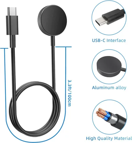 Miniatura 5 de Cargador USB tipo C para Galaxy Watch 6, compatible con Samsung Galaxy Watch 6/6 Classic/5/5 Pro/4/4 Classic/3/Active 2/Active Portable Fast
