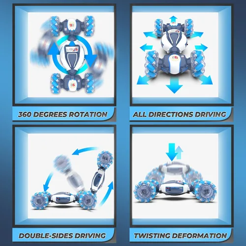 Miniatura 3 de Coche RC de Acrobacias con Detección de Gestos - Juguetes para Niños de 6 a 12 años, Coche RC Gira 360° 4WD Controlado a Mano con Luz y Música
