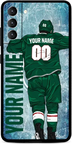 Miniatura 7 de Funda personalizada de hockey sobre hielo con nombre y número para Samsung Galaxy S22 S23 S21+ S20 Ultre S21 FE S10 S8 S9 Plus, silicona líquida